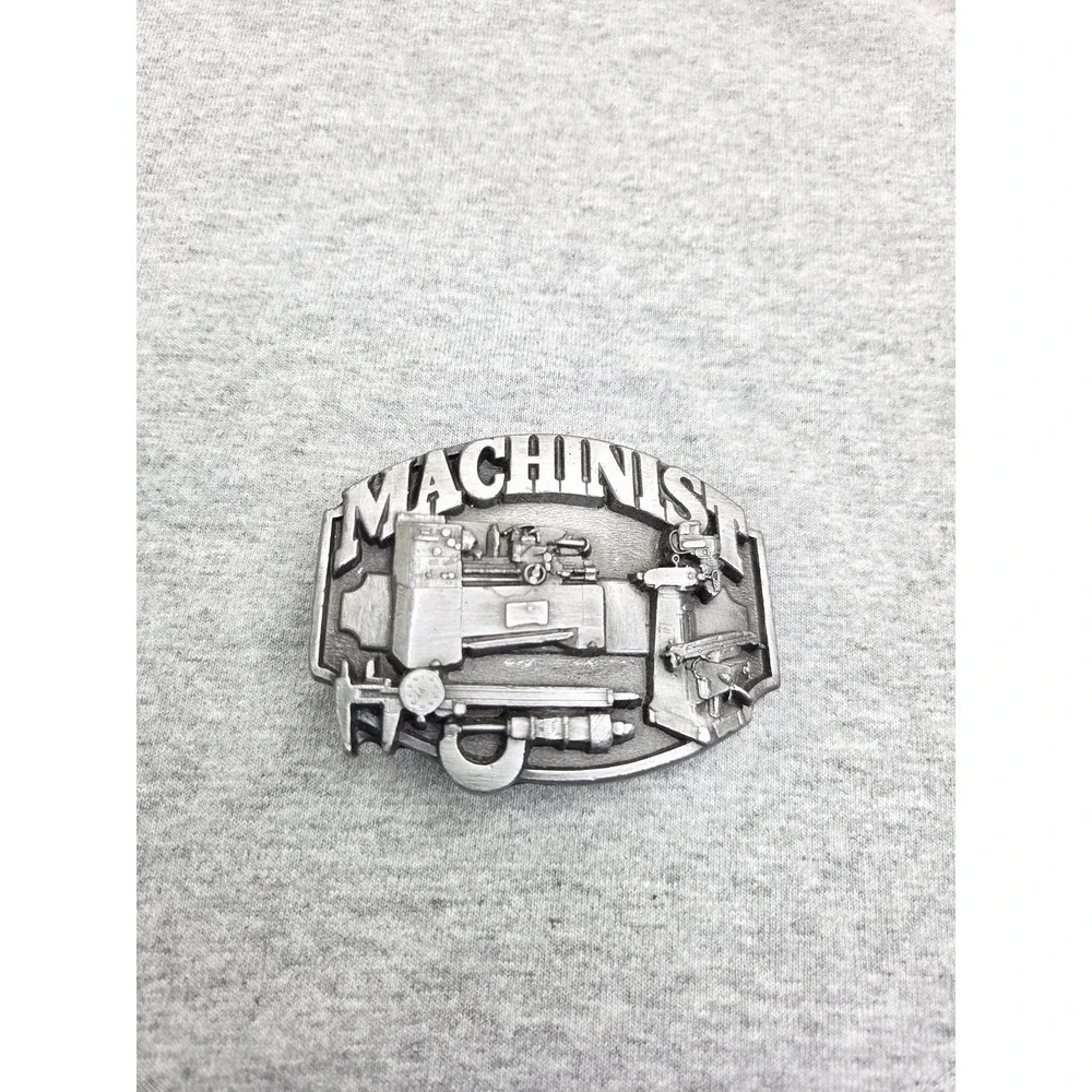 Vintage 1987 Siskiyou Machinist Manufacturing Working Class Pewter Belt Buckle